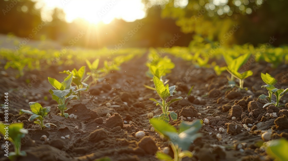 Poster maximize grain yield sowing seeds and irrigating for optimal growth, a step-by-step guide to achieve