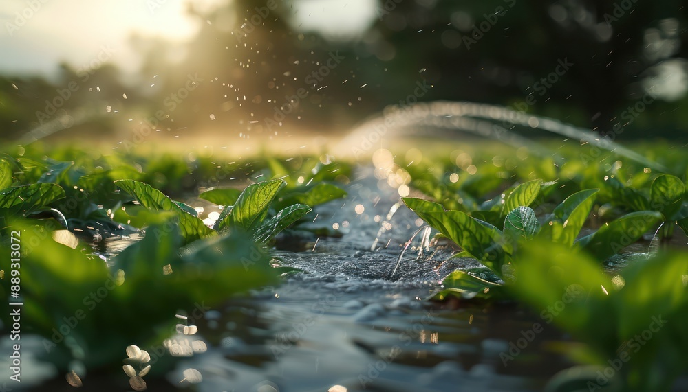 Poster precise irrigation for optimal crop yield maximizing water efficiency and sustainable farming practi