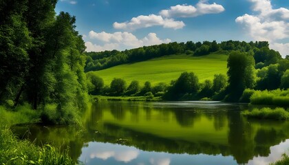 summer landscape with lake