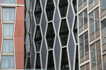 View at modern buildings of London in England