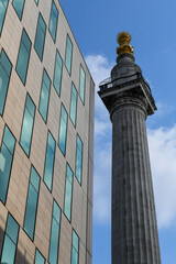 View at modern buildings of London in England