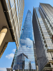 View at modern buildings of London in England