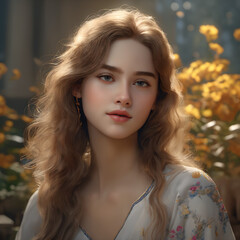 Naklejka premium Her mother of the portrait of a woman who also love garden too