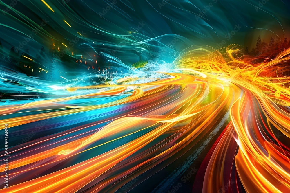 Poster tendons in motion reflecting dynamic traffic flow