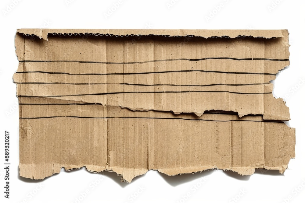 Canvas Prints detail of torn cardboard featuring geometric line pattern