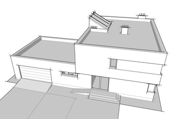 architectural sketch of a building