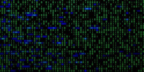 Abstract binary code background. Digital technology, cyber space and big data concept.  3D render illustration.