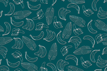 Naklejka premium seamless pattern banana vector drawing
