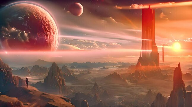 Travel through time and space in this ethereal video, as ancient civilizations and futuristic landscapes merge, blurring the boundaries of reality