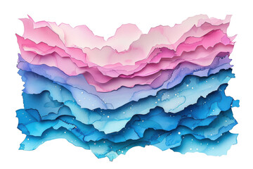 Fototapeta premium colorful paper cut waves in shades of pink, purple, and blue.