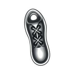 Black fashion sneakers. Shoe top view. Vector illustration Eps 10.
