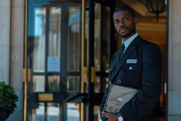 Professional Doorman in Uniform