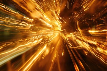 Speed Motion. Rushing Through Abstract Night Road with Explosive Speed