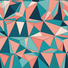 A minimalistic geometric pattern featuring symmetrical shapes and pastel colors 