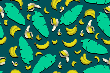 seamless pattern banana vector drawing