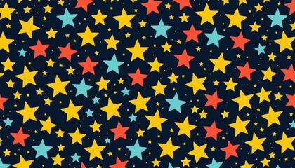 stars full color seamless pattern with 