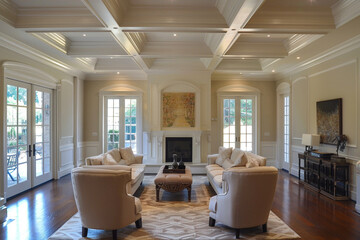 Transitional interior design, transitional living space, livingroom