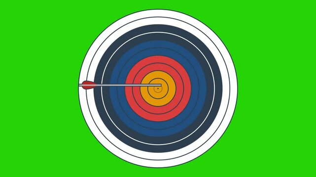 Archery Target Animation Bullseye and Precision! 4K Video Animation Green Screen