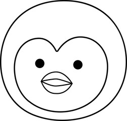 cute penguin head outline vector .
penguin emoticon outline svg.
