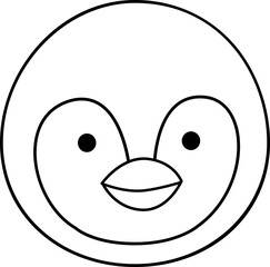 cute penguin head outline vector .
penguin emoticon outline svg.
