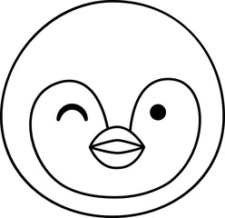cute penguin head outline vector .
penguin emoticon outline svg.
