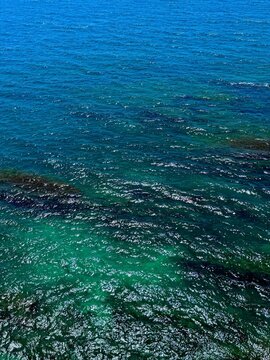 Mediterranean sea blue turquoise glittering water