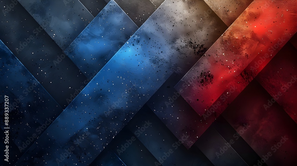 Poster captivating abstract geometric backdrop with vibrant cosmic lighting and dimensional patterns