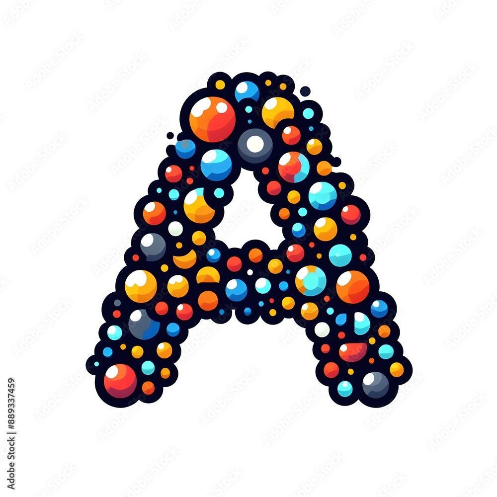 Fototapete AI Generate of Logo Letter A created using random color dots