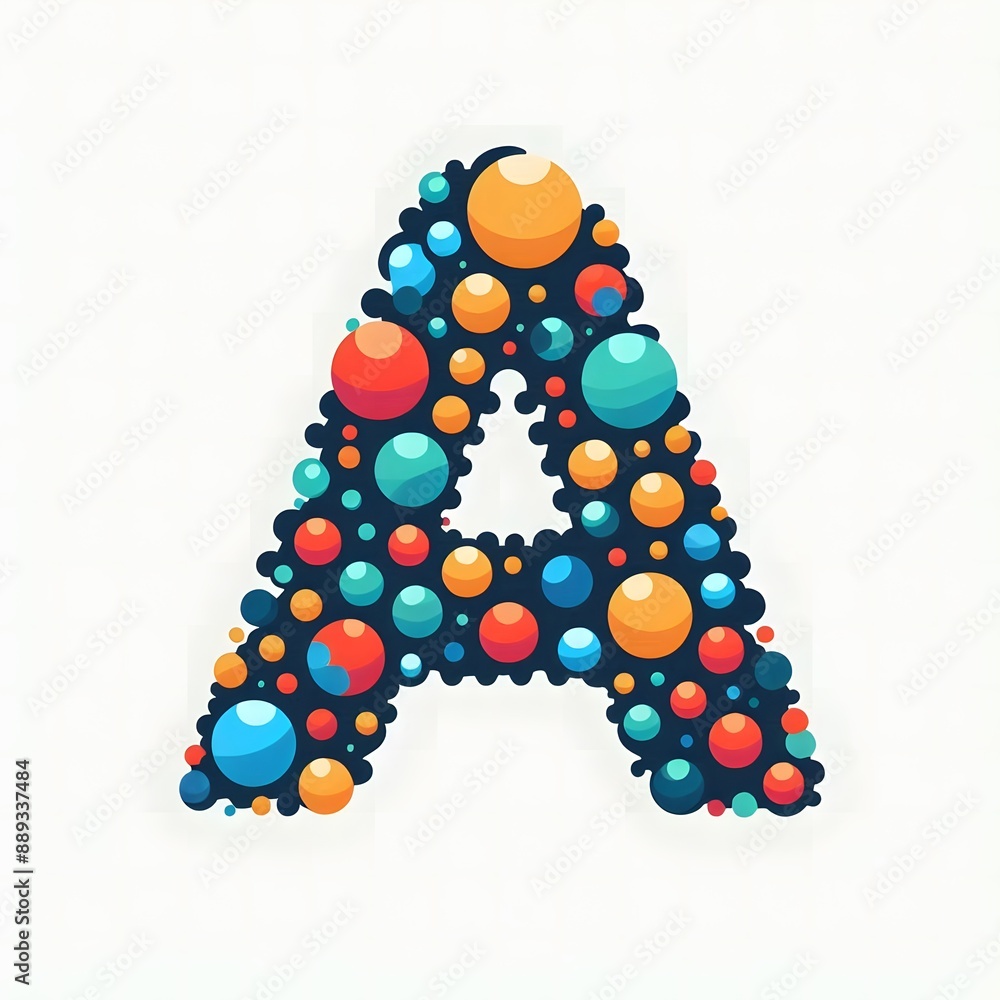 Fototapete ai generate of logo letter a created using random color dots