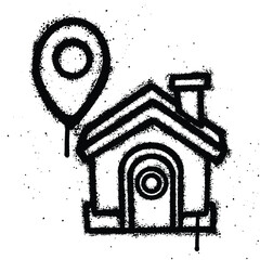 Graffiti spray delivery home isolated on white background