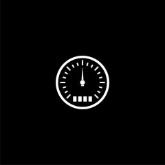 Speedometer icon isolated on dark background