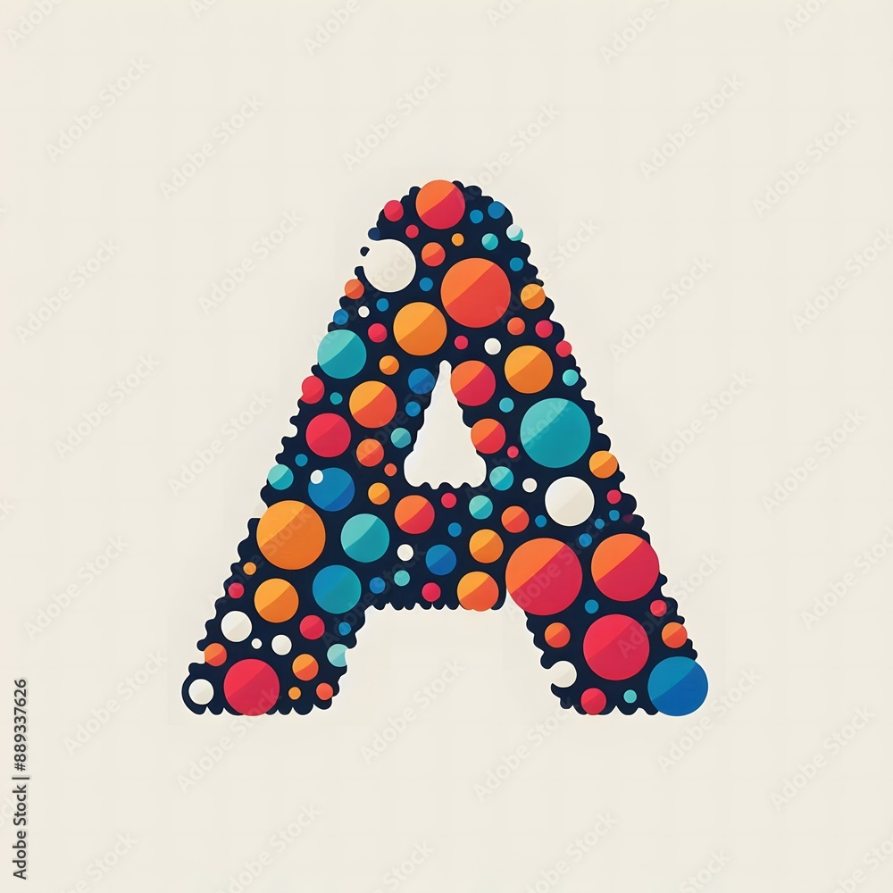 Fototapete ai generate of logo letter a created using random color dots
