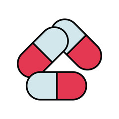 pills color line icon with white background vector stock illustration