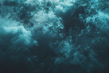 Dynamic smoke clouds Illuminated by a neon turquoise surface. The coolness of the underwater scenes.