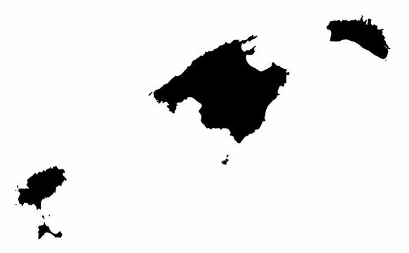 Balearic Islands silhouette map