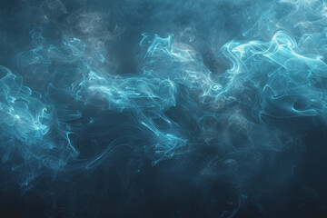 Dynamic smoke clouds Illuminated by a neon turquoise surface. The coolness of the underwater scenes.