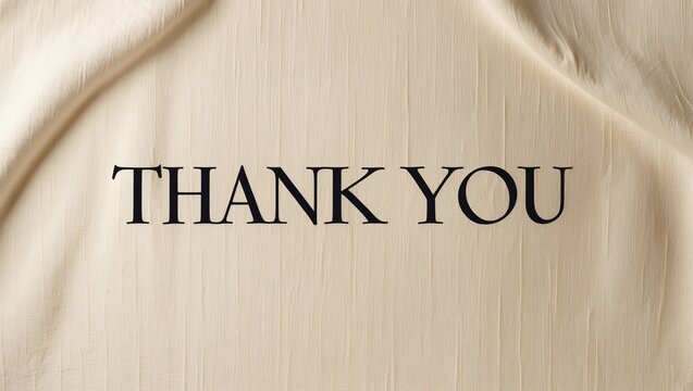 Simple Black Thank You Message on Beige Textured Background