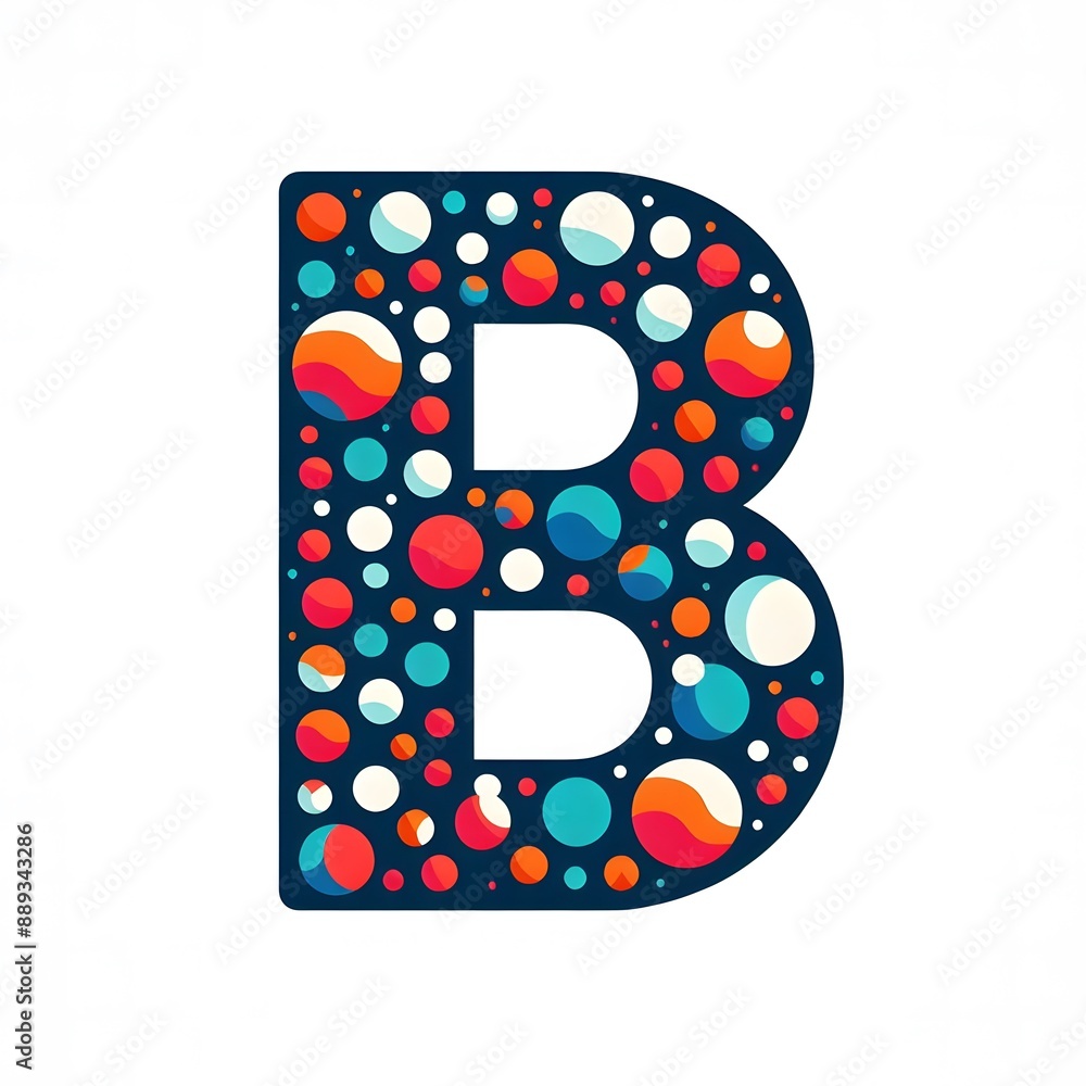 Fototapete AI Generate of Logo Letter B created using random color dots