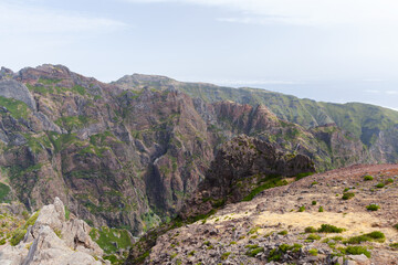 Mountain landscape photo taken on a sunny summer day, Madeira