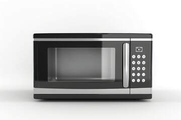 Obraz premium Black Modern Microwave Oven on White Background 