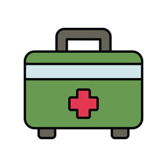 Obraz premium first aid color line icon with white background vector stock illustration
