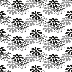 Floral seamless background. Abstract flowers on a white background.