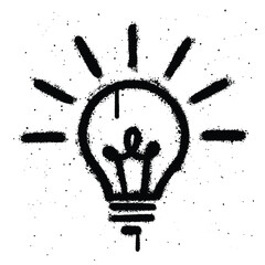 Graffiti spray light bulb isolated on white background