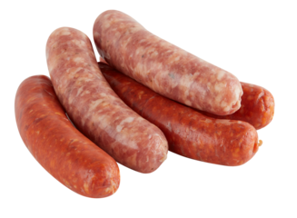 fresh sausage cut out isolated transparent background