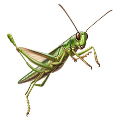 Fototapeta premium Grasshopper isolated on transparent background,