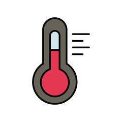 thermometer color line icon with white background vector stock illustration