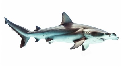 Obraz premium A hammerhead shark isolated on white