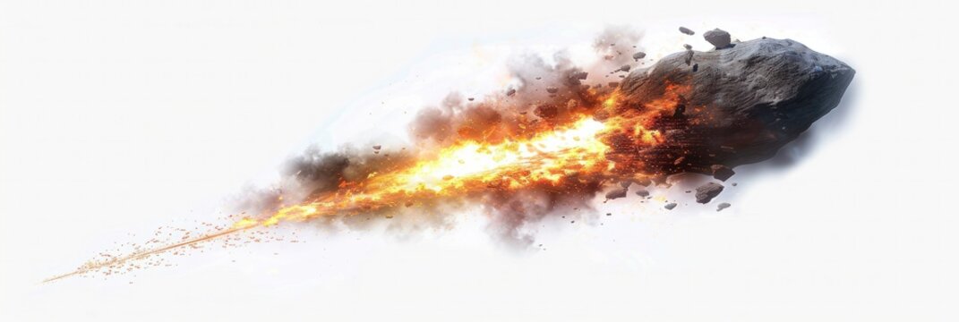 A meteor isolated on white background
