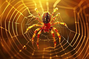 Spiders Web in Golden Light