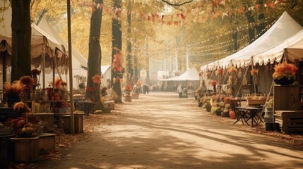 Autumn festival, fair in the park.